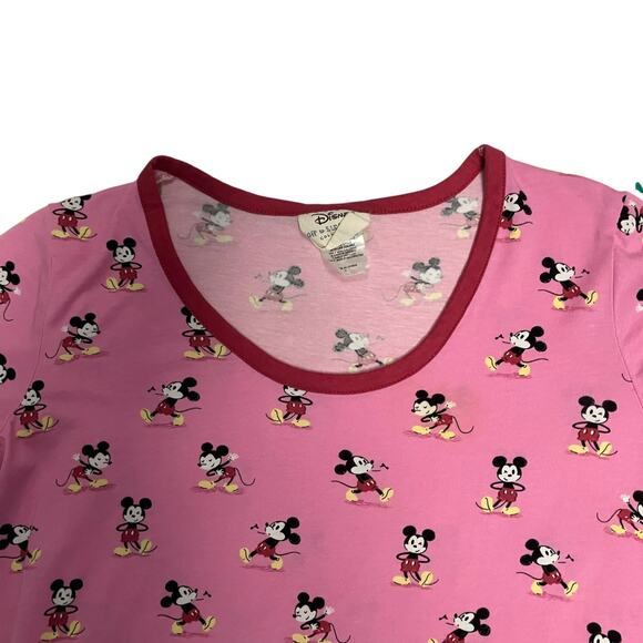Disney Nite Nite Munkie Munkie Mickey Mouse Pink Night Gown Size Large - Picture 2 of 7
